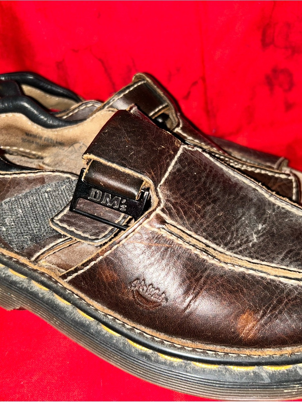Dr. Martens Dark Brown Leather Woman’s Fisherman sandals with Contrast Stitching